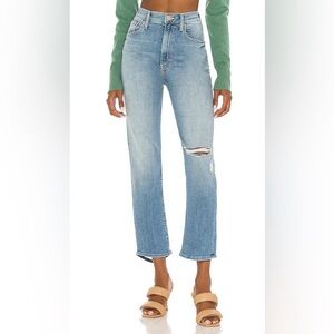 MOTHER high waisted rider ankle jean in kiss and make up again
